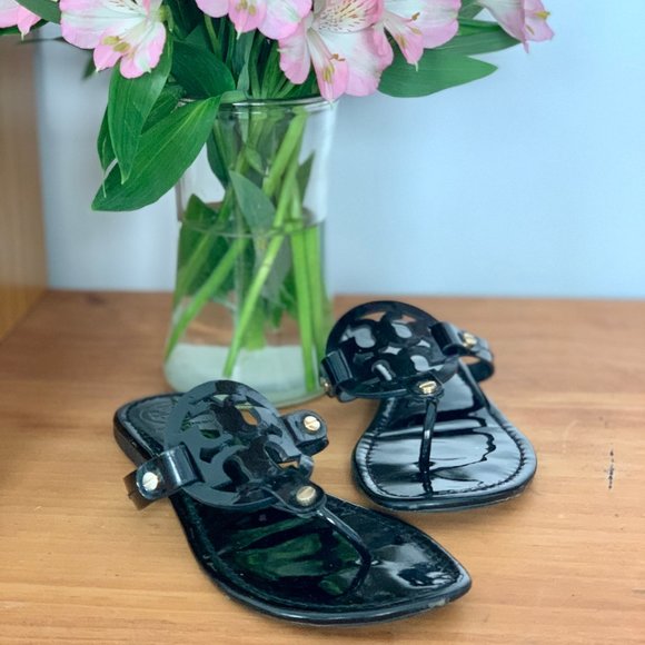 Tory Burch Shoes - Tory Burch Black Patent Miller Sandals